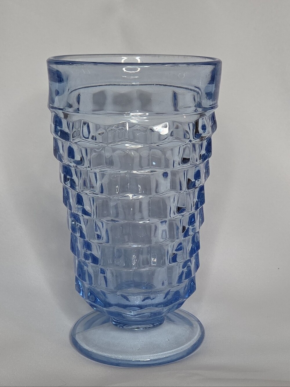 VTG Blue Indiana Glass Colony Whitehall American Footed 6" Tea Glass Replacement